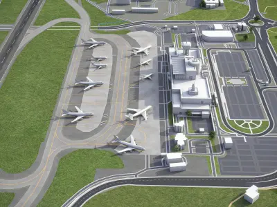 Malta International Airport - MLA Low-poly 3D model