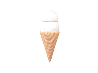 Ice Cream Cone v3 001 Low-poly 3D model