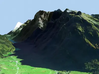 Mountain landscape Alps Switzerland  3D model