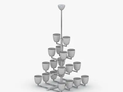 1483 - Chandelier Lamp Low-poly 3D model