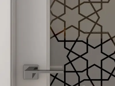 Interior door with treated glass  3D model