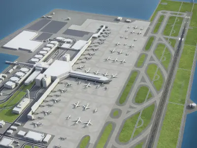 Nagoya - Chubu Centrair International Airport - NGO Low-poly 3D model