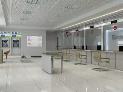 Bank Interior 04 3D model