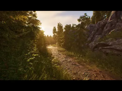 Coniferous Forest - Essential Nature Pack  UNREAL BLENDER Low-poly 3D model