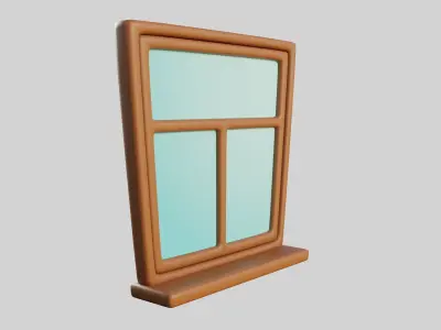 Cartoon Window 27b 3D model