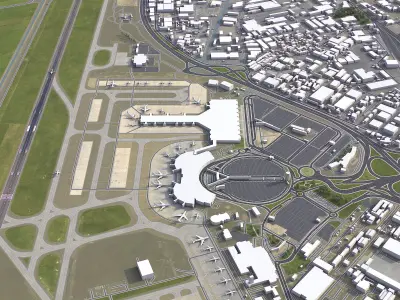 Algiers - Houari Boumediene Airport - ALG Low-poly 3D model
