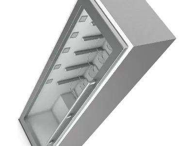 Refrigerator stainless steel gun cabinet with glass door 3D model