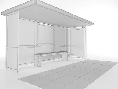 Bus Stop 3D model 2