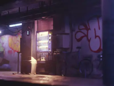 Cyberpunk Suburb Street 3D model