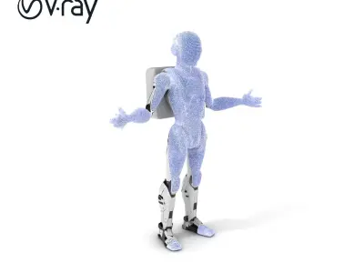 RiggedFuturistic Android Warrior D Model  Fully Rigged and Te... Low-poly 3D model