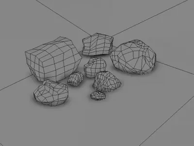 Rock stone Low Poly Low-poly 3D model