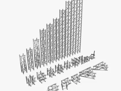 Square Truss Standard Collection - 24 PCS Modular 3D model