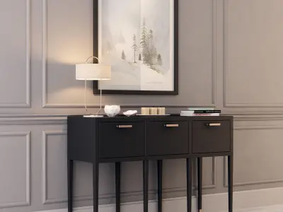 Console whith decor 3 3D model