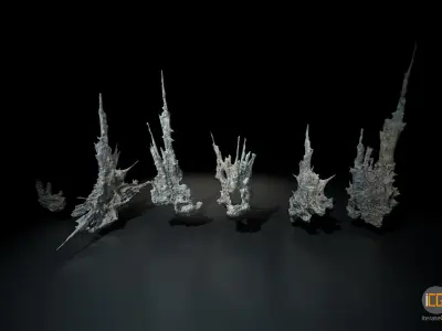 Alien Rocks set 1 Low-poly 3D model