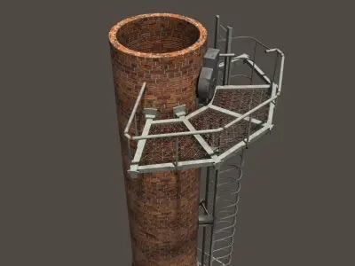 Chimney Low Poly 3d Model2 Low-poly 3D model