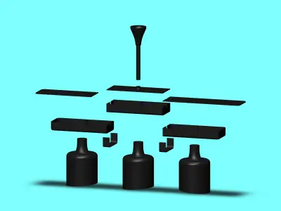 3 bar chandelier 3D print model
