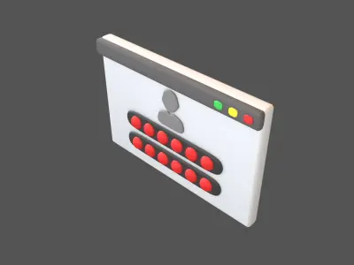 Website Login Incorrect Password Icon v1 001 Low-poly 3D model