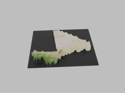 Mali Map Country Low-poly 3D model