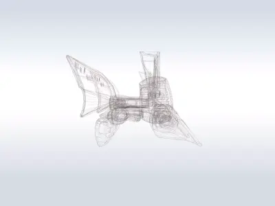 Futuristic Sci-Fi Flying Drone Robot with Cockpit Game Ready 82 3D model