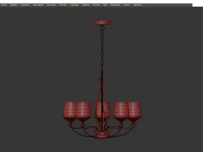 Flora 5 Arm Chandelier Low-poly 3D model
