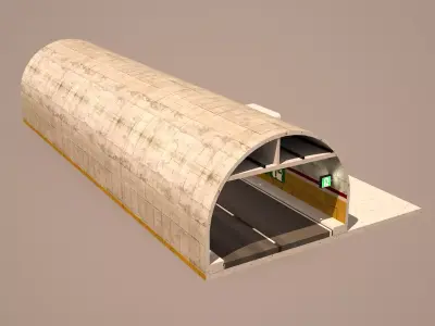 Road Tunnel Cutaway 3D model