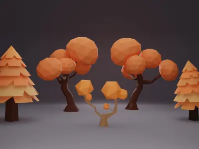 Fantasy Forest Low Poly Asset Pack - 87 Stylized Models Low-poly 3D model