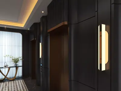 elevator room 01 Low-poly 3D model