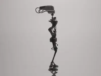 Robot metal leg with camera 3D model