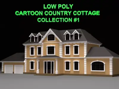 house in cartoon style Low-poly 3D model