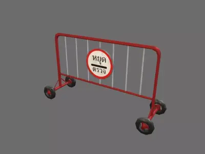 Fence model 03 Low-poly 3D model