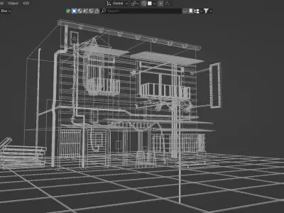 Japanese Shop Scene 3D model