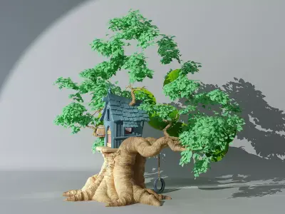 Cartoon tree 3D model