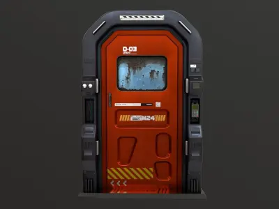 Sci Fi Access Door Low-poly 3D model