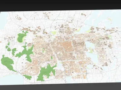 SuZhou City urban planning maquett  building 3D Topography 3D model