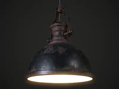 Industrial Ceiling Lamp Low-poly 3D model
