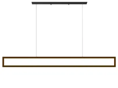 Minimalist Rectangle Frame Island Light Metal 3D model