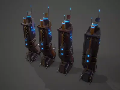 Sci-Fi Building-01 Low-poly 3D model