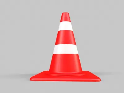Traffic Cone V1 - 003 Low-poly 3D model