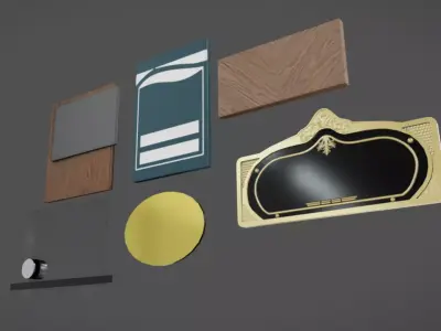Plate Pack 05 Low-poly 3D model