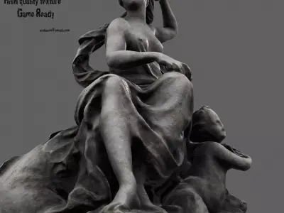 statue 6 of woman holding child Low-poly 3D model