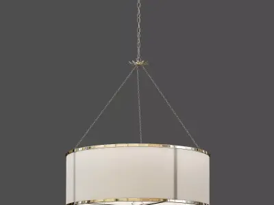 Broche 8 light Antique Gold Chandelier Antique Gold 3D model