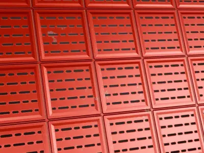 Red Metal Grill Transparent PBR Seamless Texture