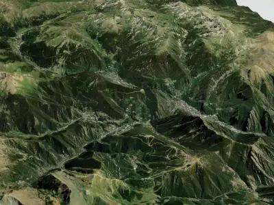 Mountain landscape principality Andorra 3D model