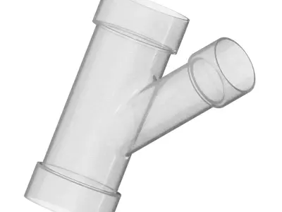 Transparent Plumbing Reducing Y Fitting 3D model