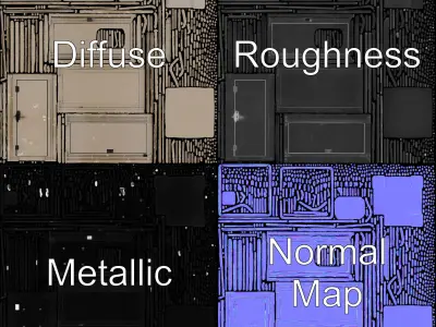 Portable Toilet Model Pack with HighQuality Textures Low-poly 3D model