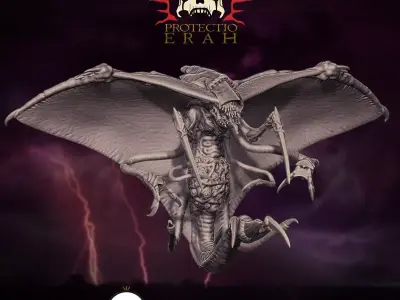 Xenoteras Parasyte Wyrm and Flying Swarms 3D print model