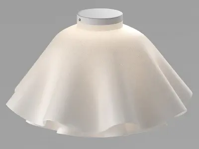 Ceiling Lamp Modern White Flower Semi-Flush mount 3D model