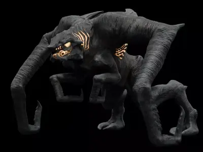 Kaiju creature monster Low-poly 3D model