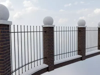 Modular Wall Low-poly 3D model