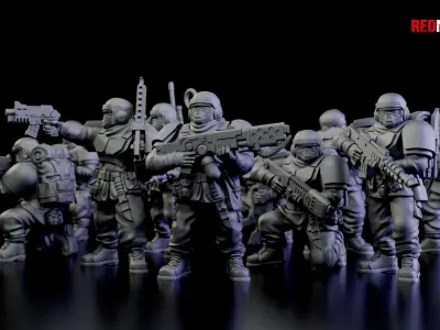 Alpha troops  - Squad of the Imperial Force 3D print model
